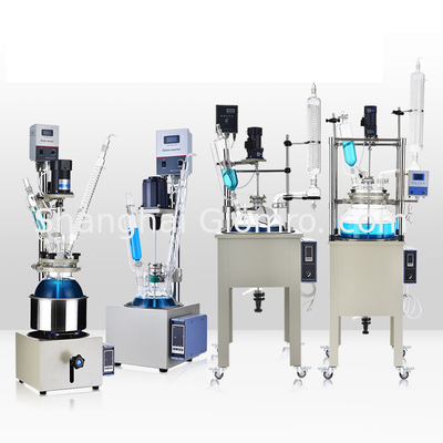 Jacketed Single Layer Glass Reactor Chemical Vacuum Mixing Reaction