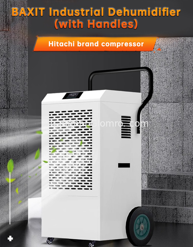Commercial dehumidifier with wheels - Industrial-grade dehumidification function suitable for large spaces