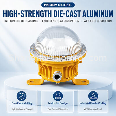 ไฟ LED ป้องกันการระเบิด 5W IP65 ไม่ต้องบำรุงรักษา โคมไฟอุตสาหกรรมป้องกันการระเบิดสำหรับพื้นที่อันตราย